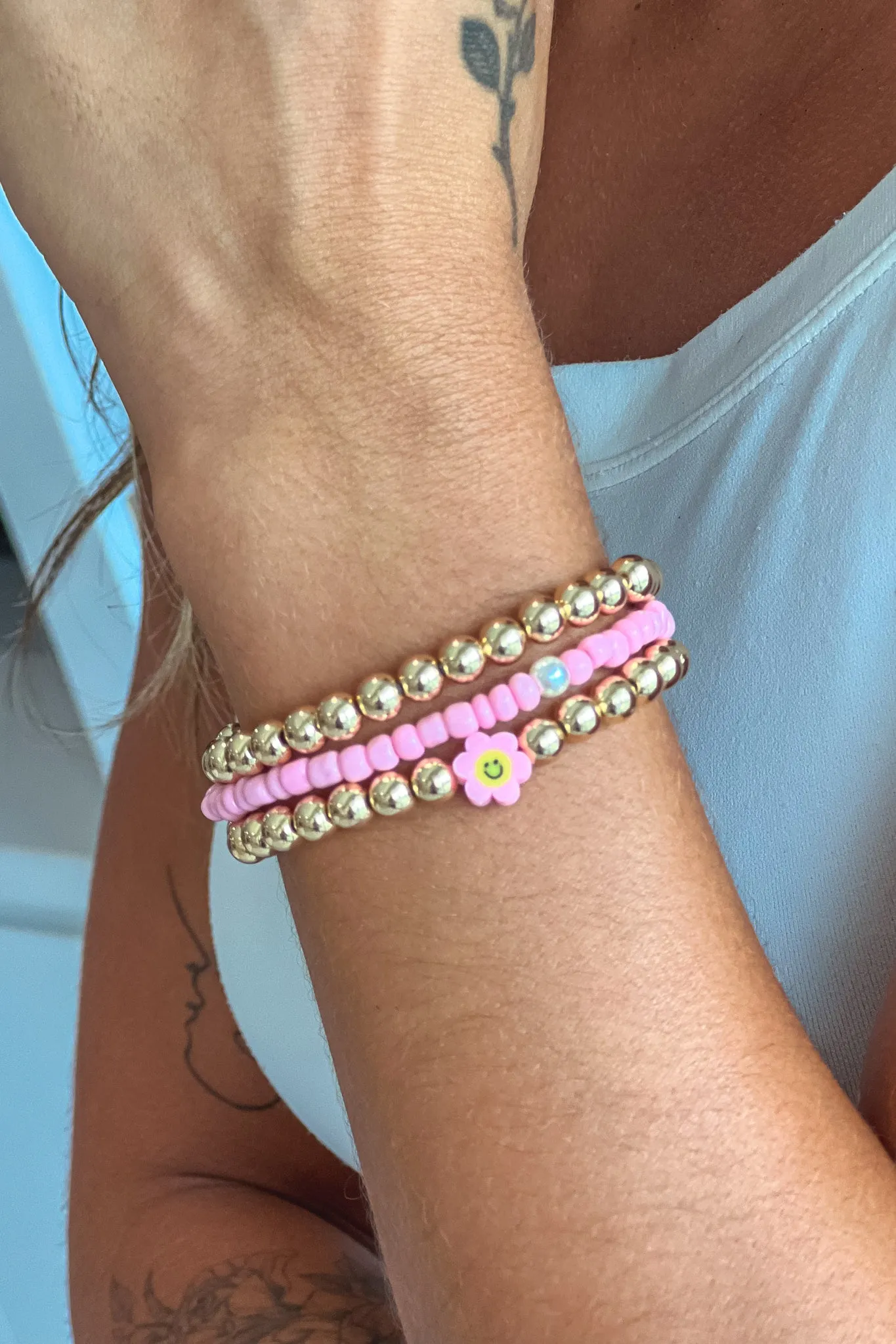 Pink and Gold Bracelet Set