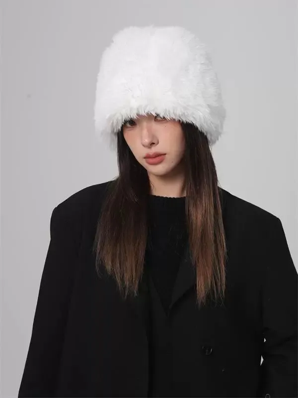 Plush Bucket Hat  Soft Winter Comfort with Ear Protection