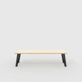 Plywood Bench Seat with Black Box Hairpin Legs - Plywood Birch - 1600(w) x 400(d) x 450(h)