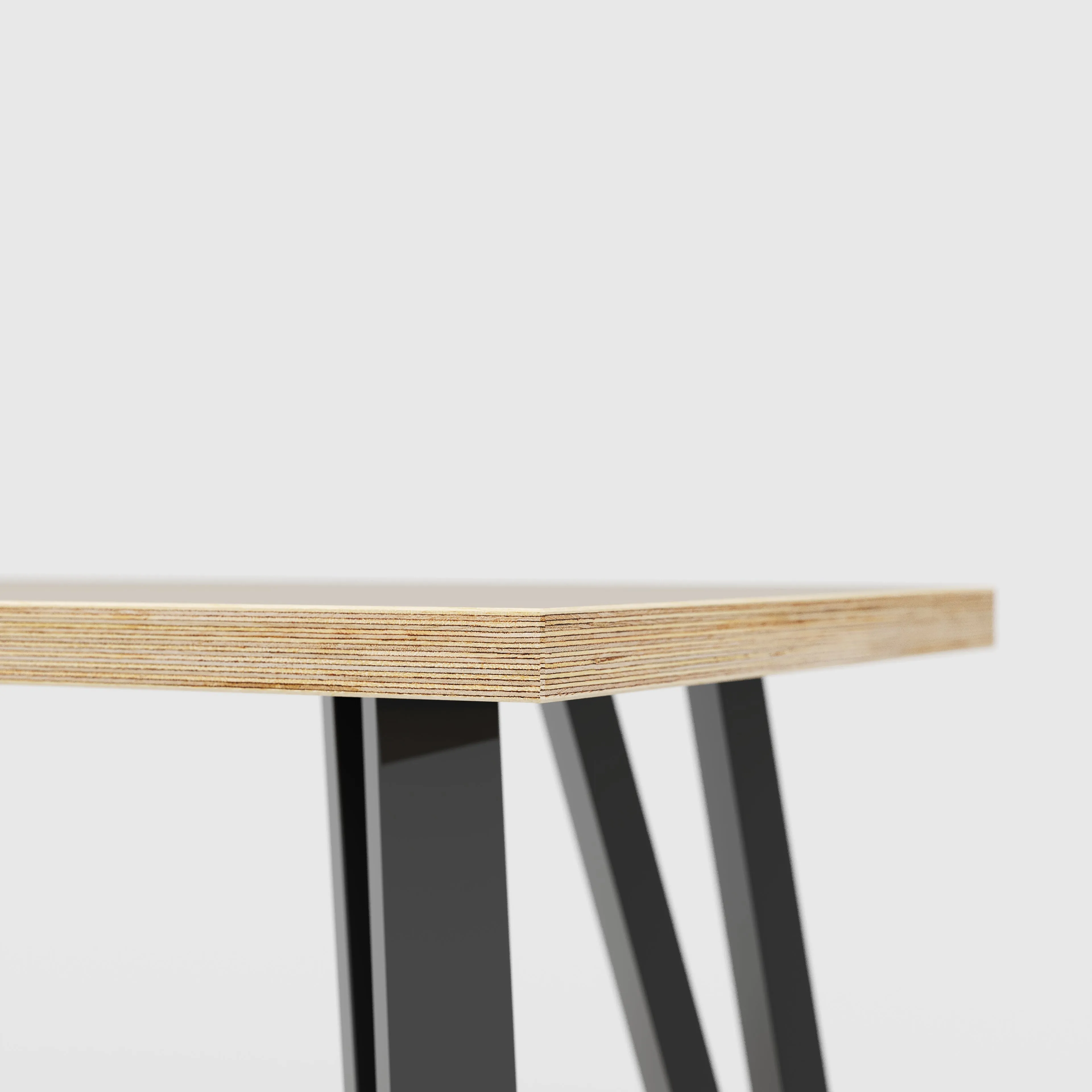 Plywood Bench Seat with Black Box Hairpin Legs - Plywood Birch - 1600(w) x 400(d) x 450(h)