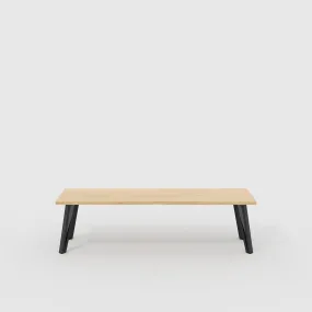 Plywood Bench Seat with Black Box Hairpin Legs - Plywood Oak - 1600(w) x 400(d) x 450(h)