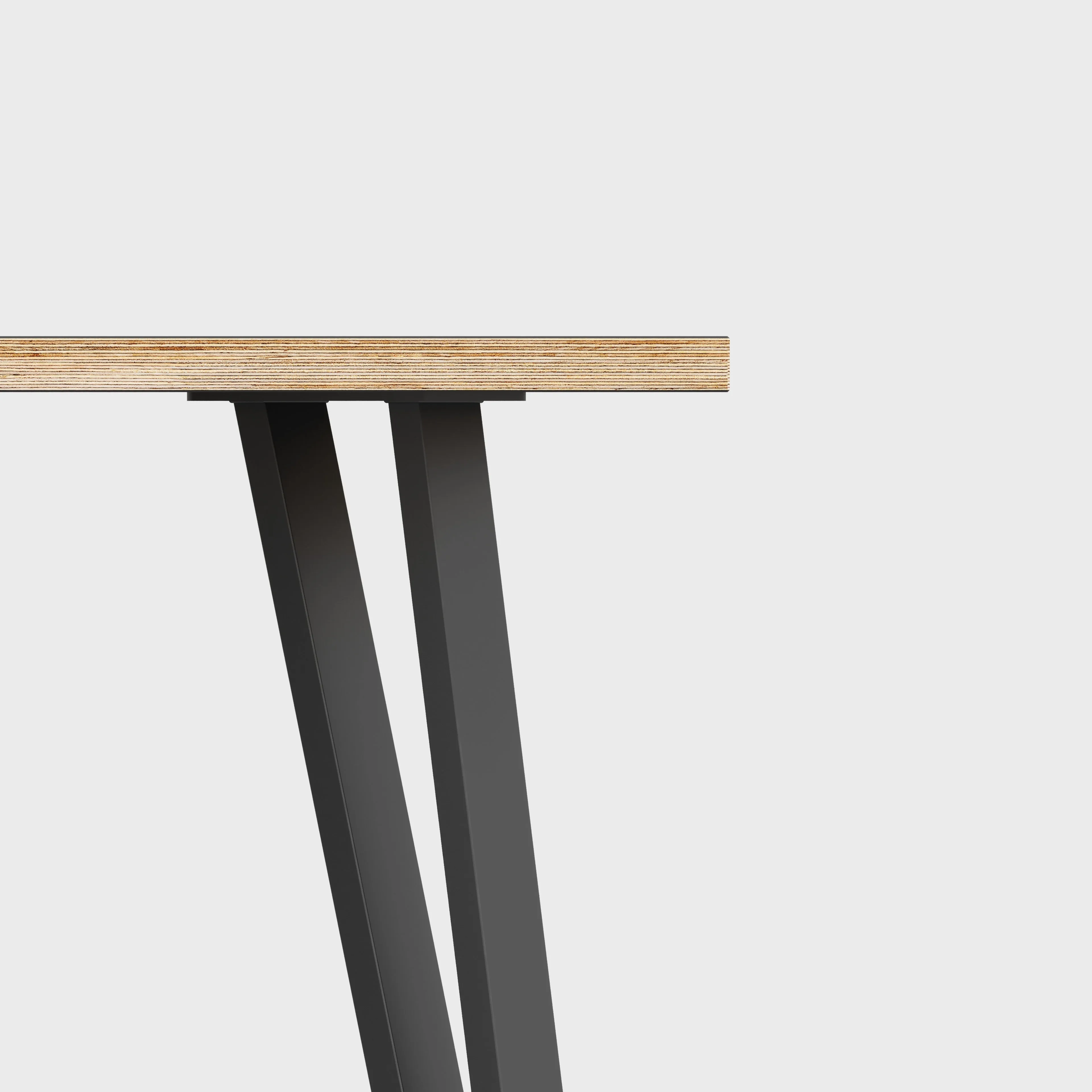 Plywood Table with Black Box Hairpin Legs - Formica Levante Orange - 1600(w) x 800(d) x 735(h)