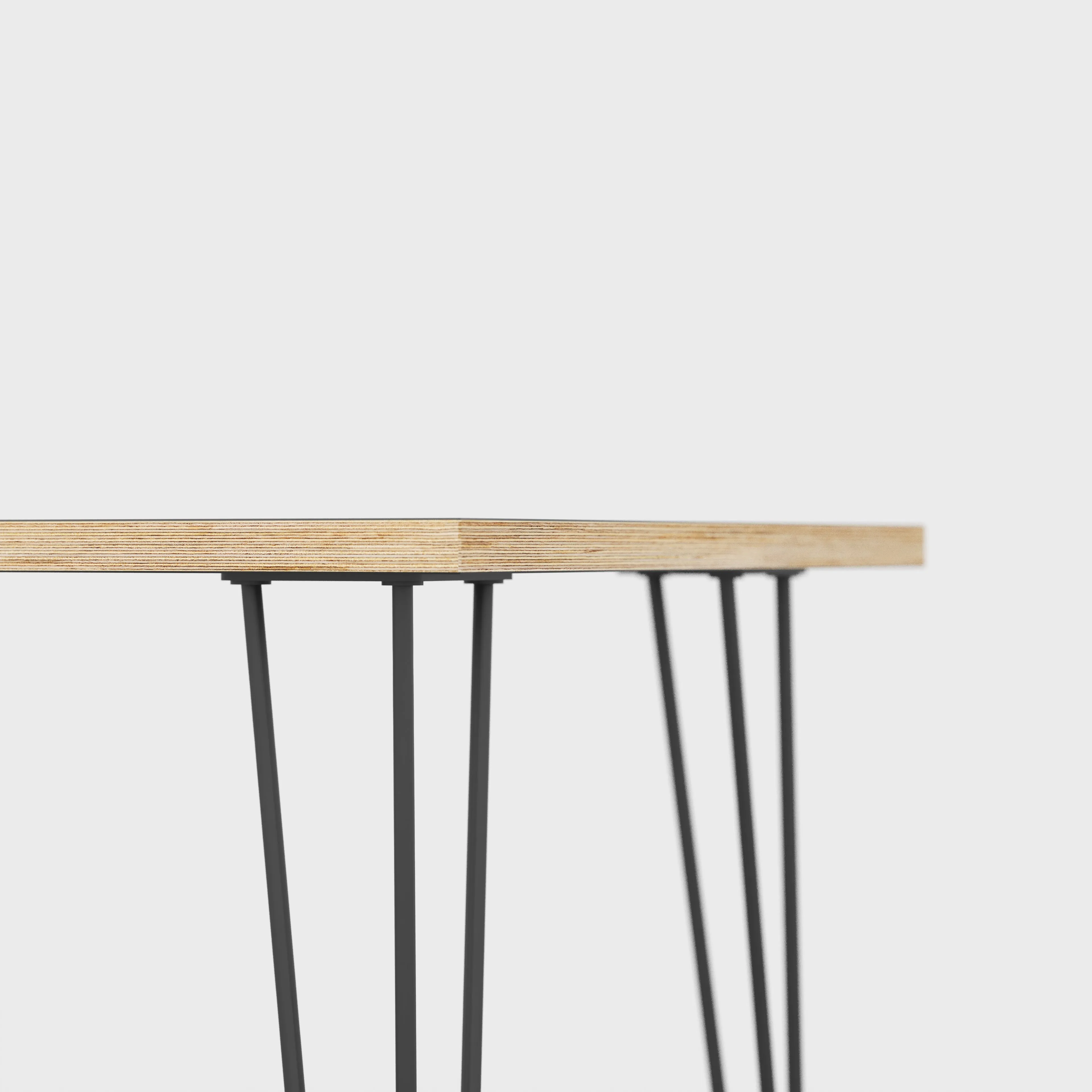 Plywood Table with Black Hairpin Legs - Formica White - 1600(w) x 800(d)