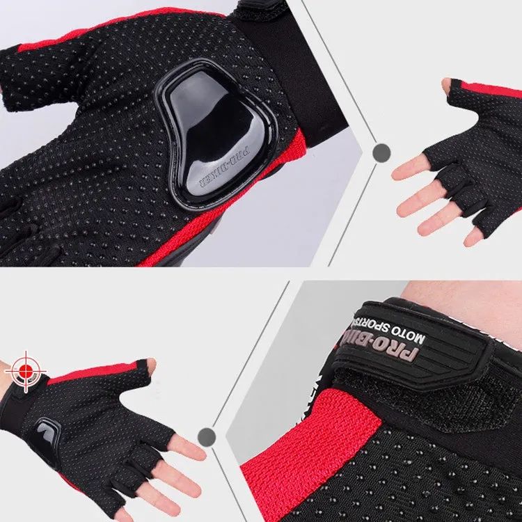 PRO-BIKER PRO01C Outdoor Cycling Glove Motorcycle Anti-Drop Safety Protection Half-Finger Glove, Specification: L(Red)