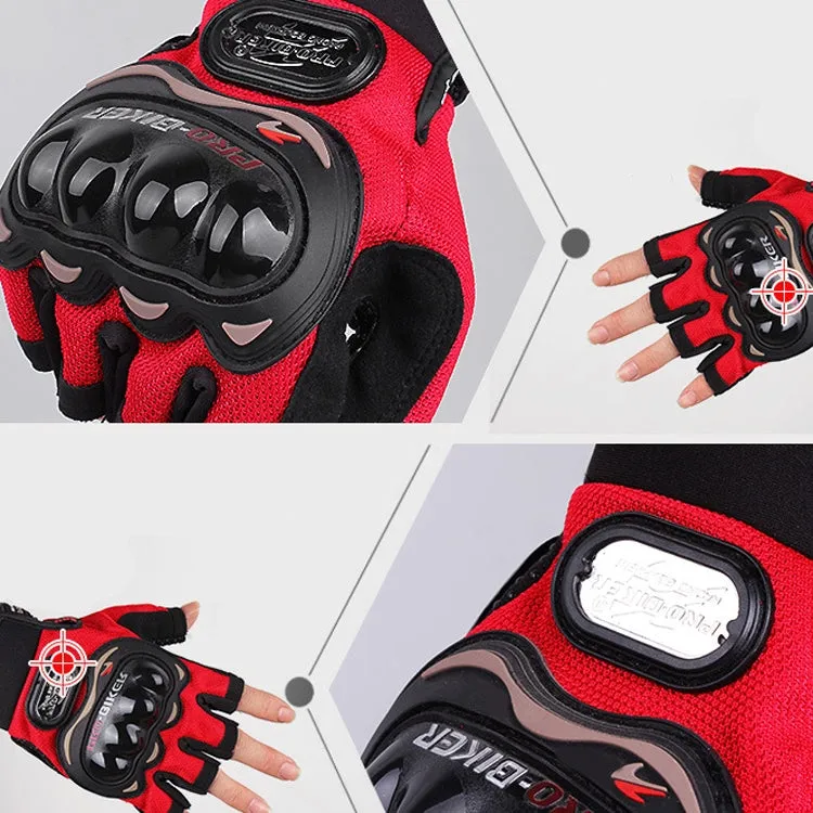 PRO-BIKER PRO01C Outdoor Cycling Glove Motorcycle Anti-Drop Safety Protection Half-Finger Glove, Specification: L(Red)