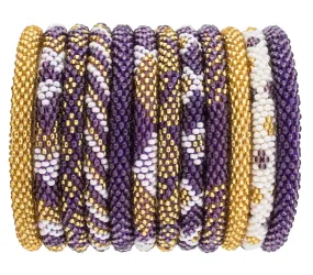 PURPLE & GOLD ROLL ON BRACELET