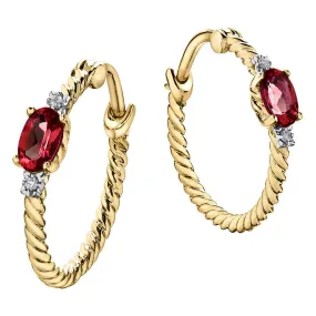 "ROYA" RUBY DIAMOND HOOPS