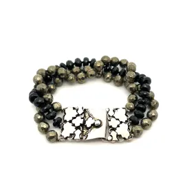 Radha, Pyrite and Black Spinel Bracelet