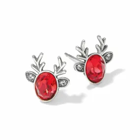 Reindeer Glitz Red Mini Post Earrings