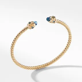 Renaissance Bracelet with Hampton Blue Topaz in 18K Gold, 3.5mm