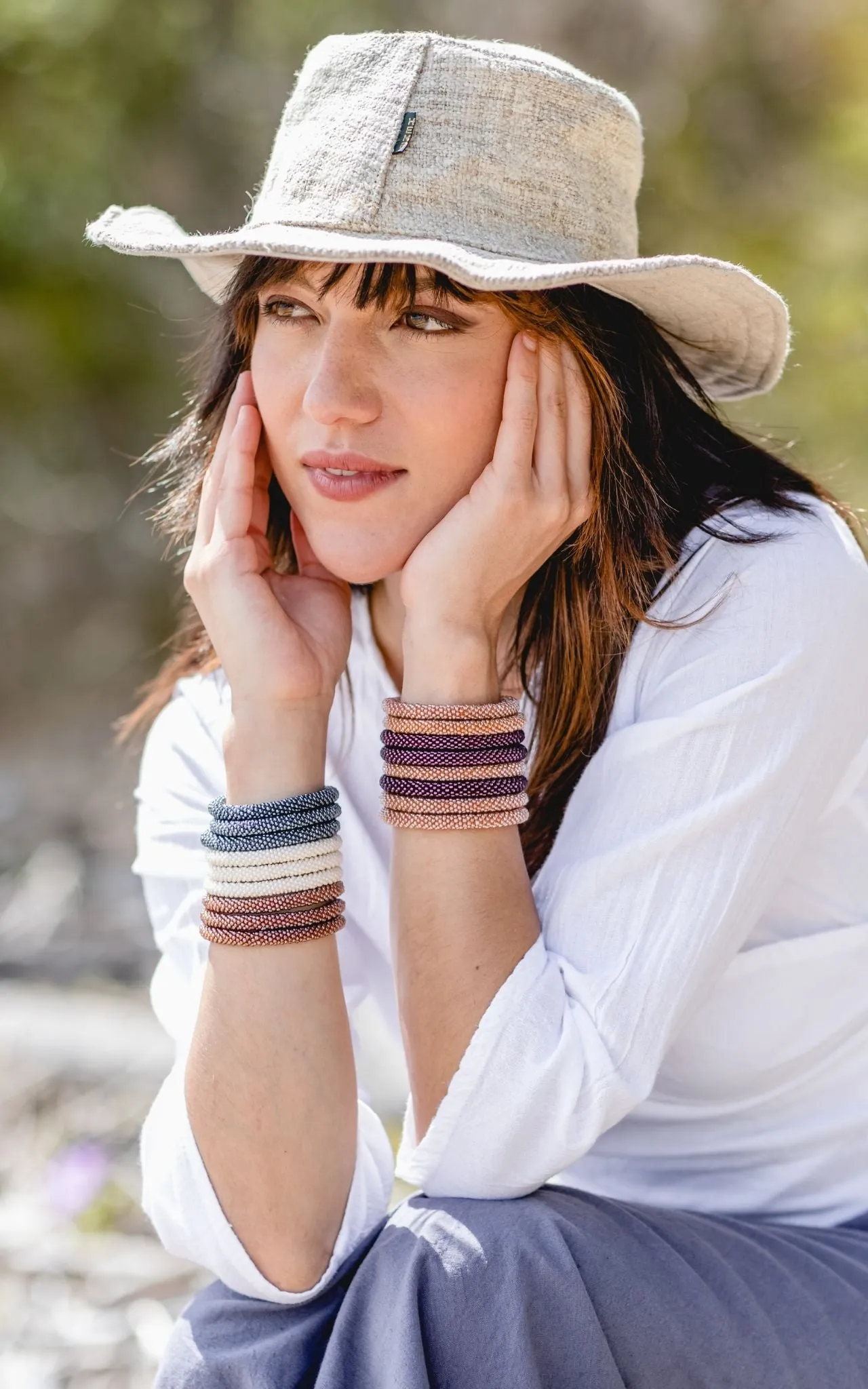 Rolling Beaded Bracelet - Steel Grey