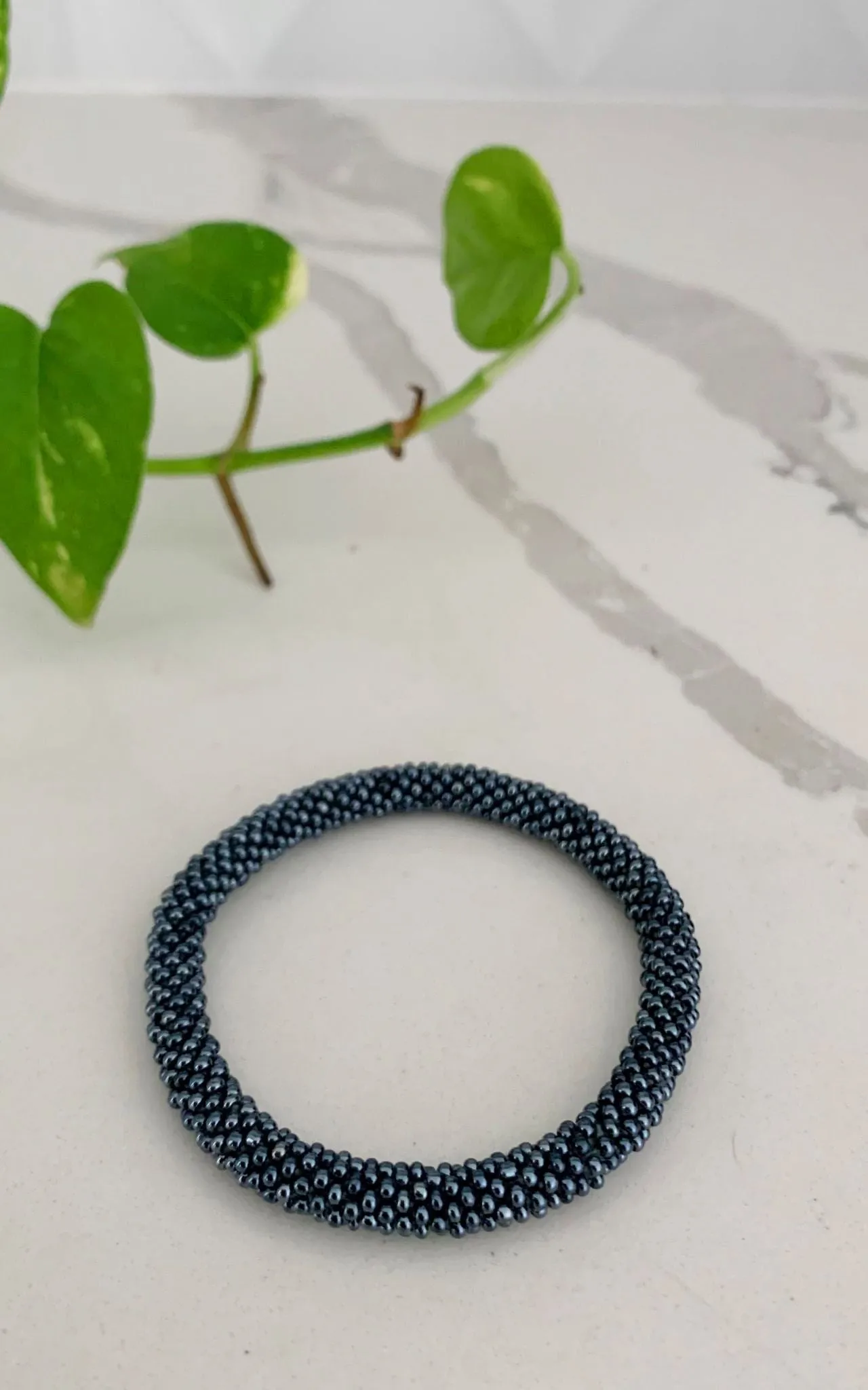 Rolling Beaded Bracelet - Steel Grey