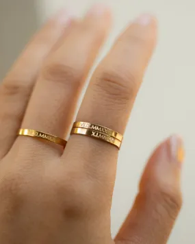 Roman Numeral Date Ring