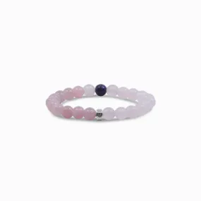 Rose Quartz & Charoite Beaded Bracelet