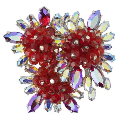 Ruby & Aurora Borealis Brooch by Elsa Schiaparelli