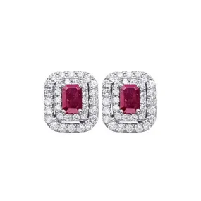 Ruby and Diamond Stud Earrings