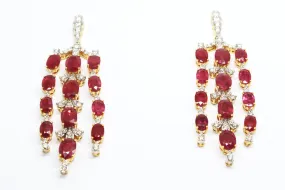 RUBY AND DIAMOND WATERFALL EARRINGS AD NO.1553