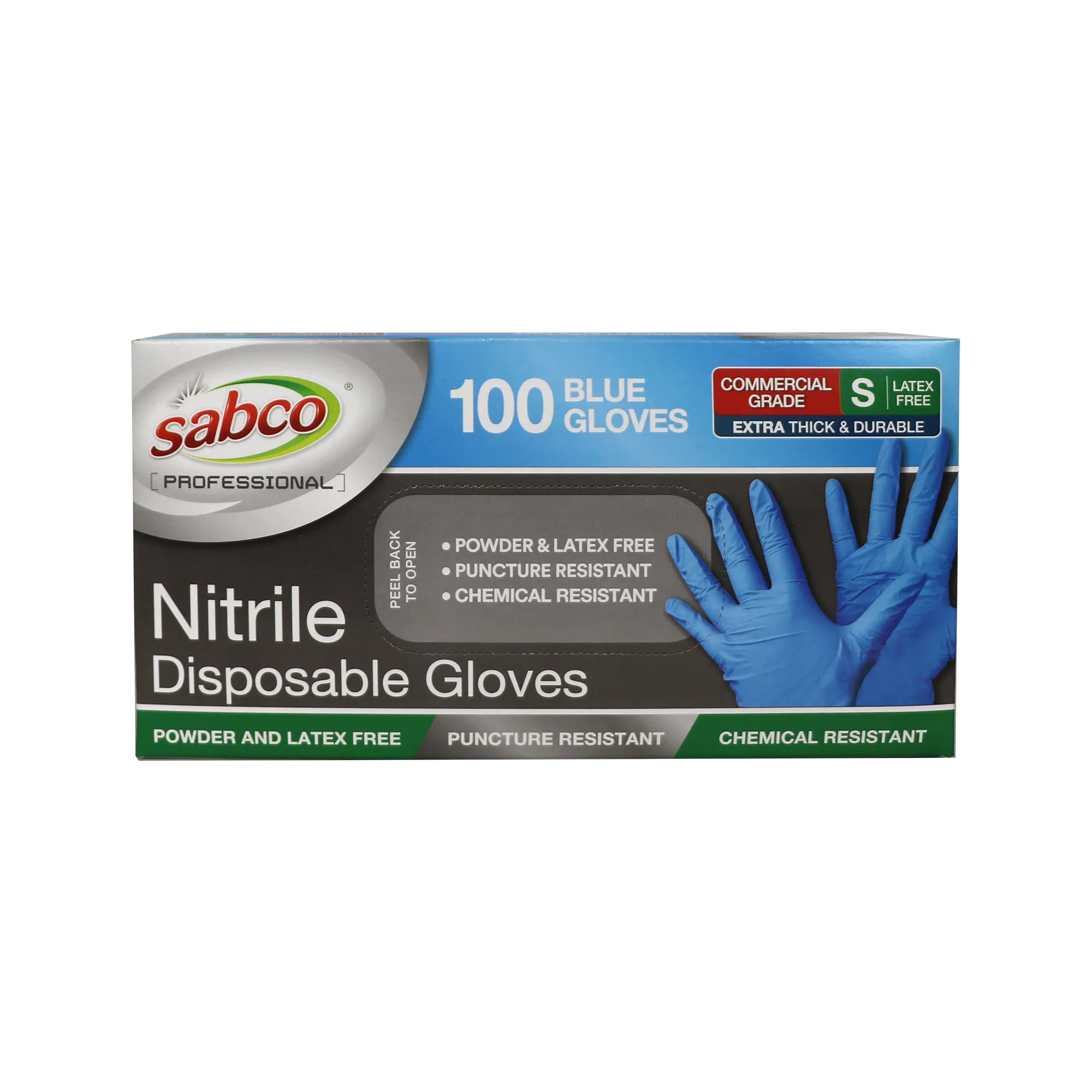 Sabco Nitrile Gloves Powder Free Small Blue