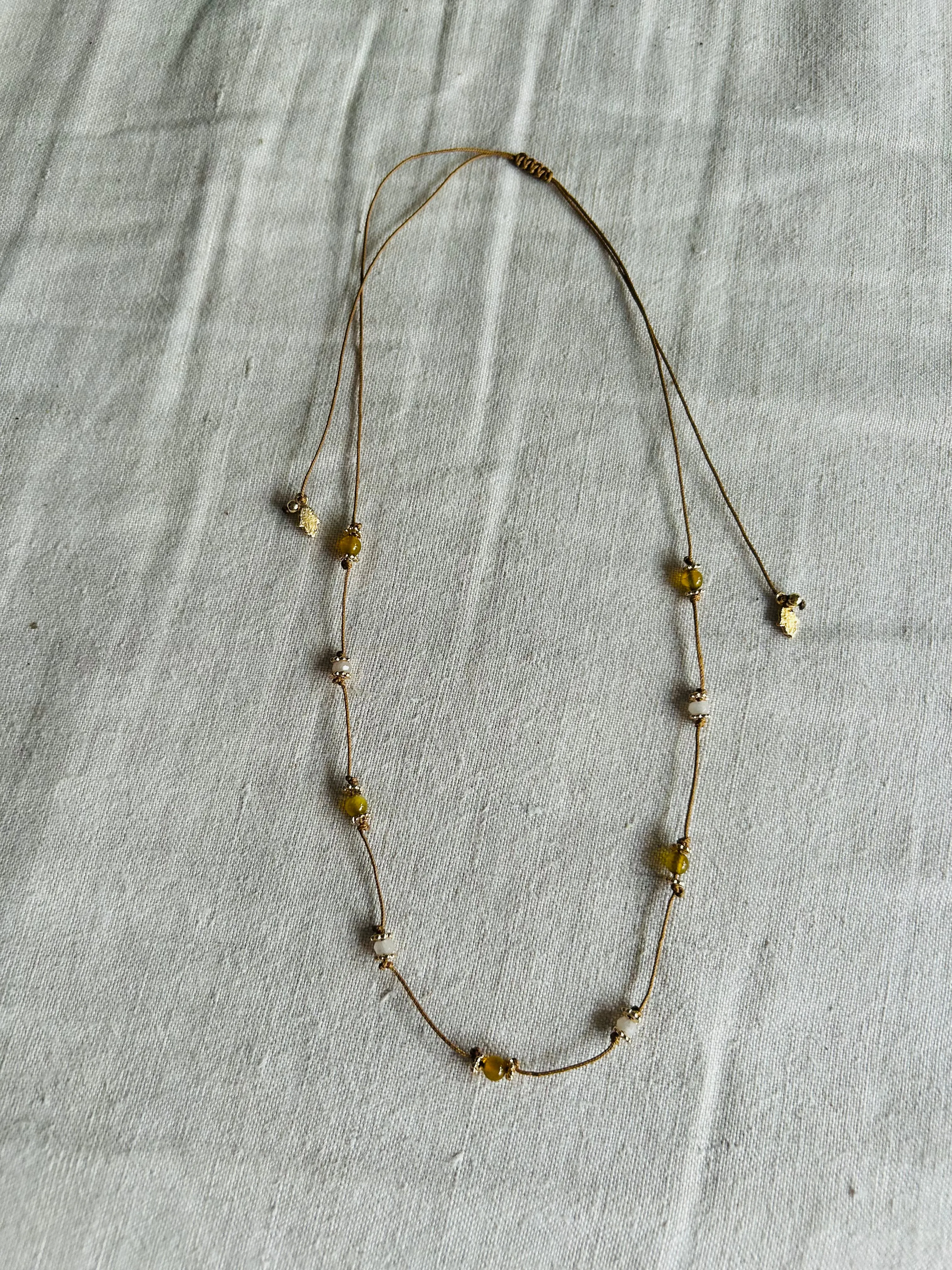 SAHARA JADE NECKLACE~Yellow and White