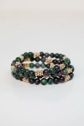 Samantha Green Beaded Bracelet Set