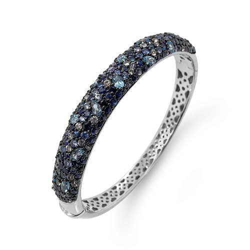 Sapphire & Blue Topaz Bangle Bracelet