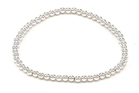 Silver Beaded Bracelet 3mm