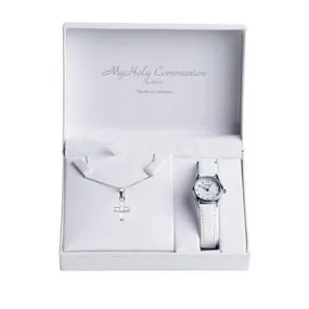 Silver Cross & Watch Communion Set