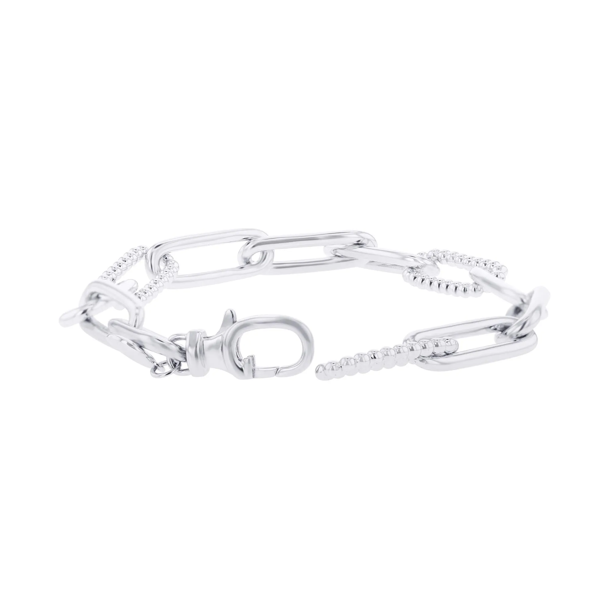 Silver Paper Clip Link Bracelet