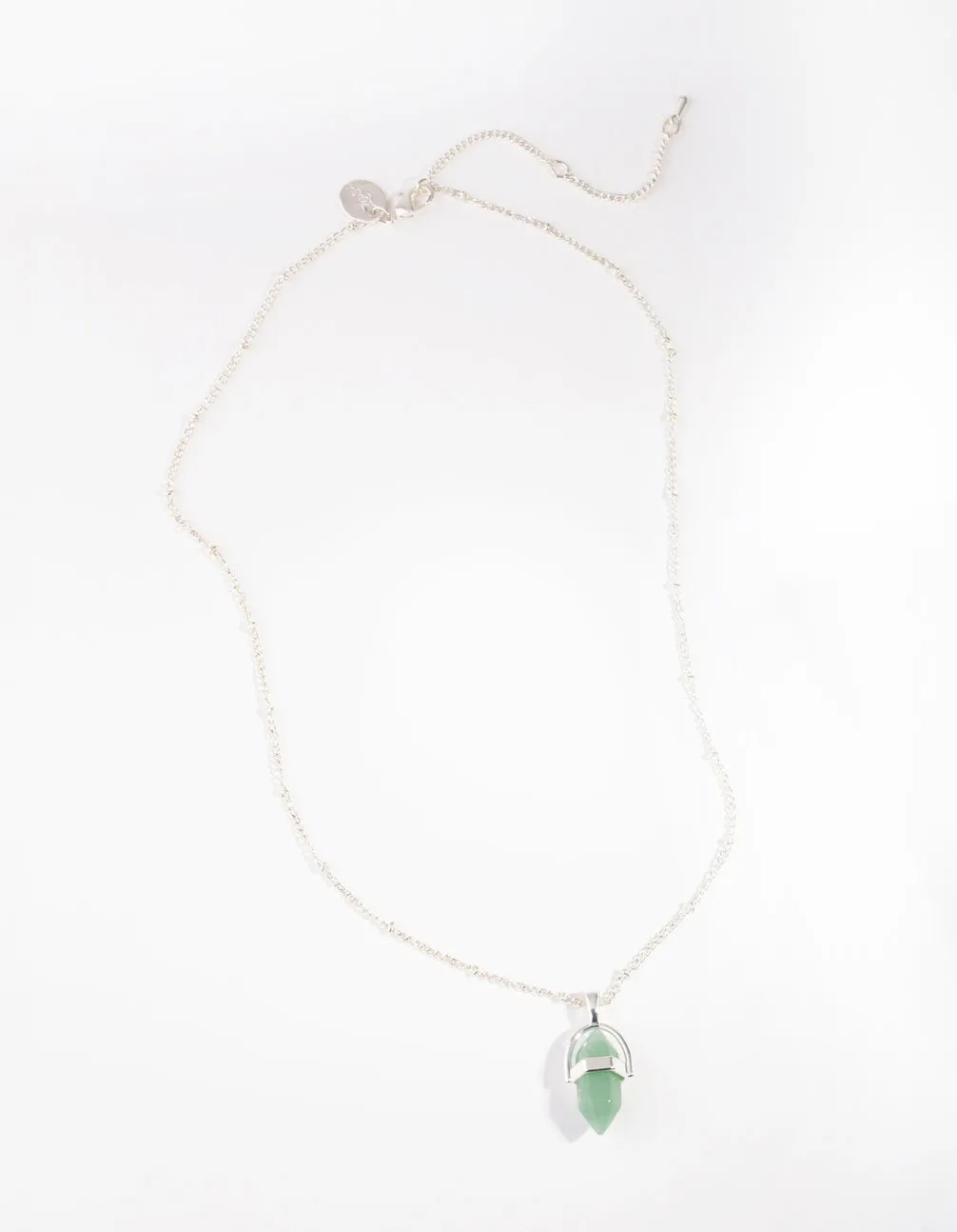 Silver Small Shard Jade Stone Necklace