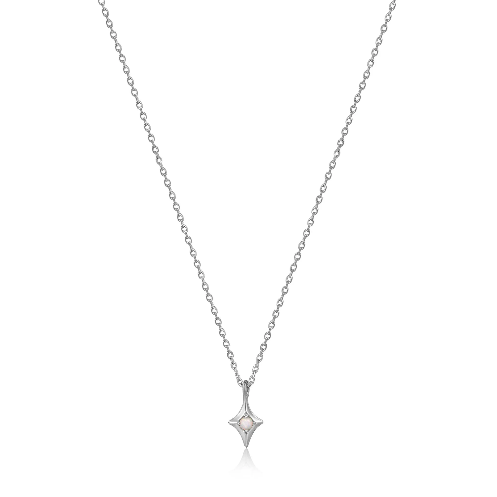 Silver Star Kyoto Opal Pendant Necklace