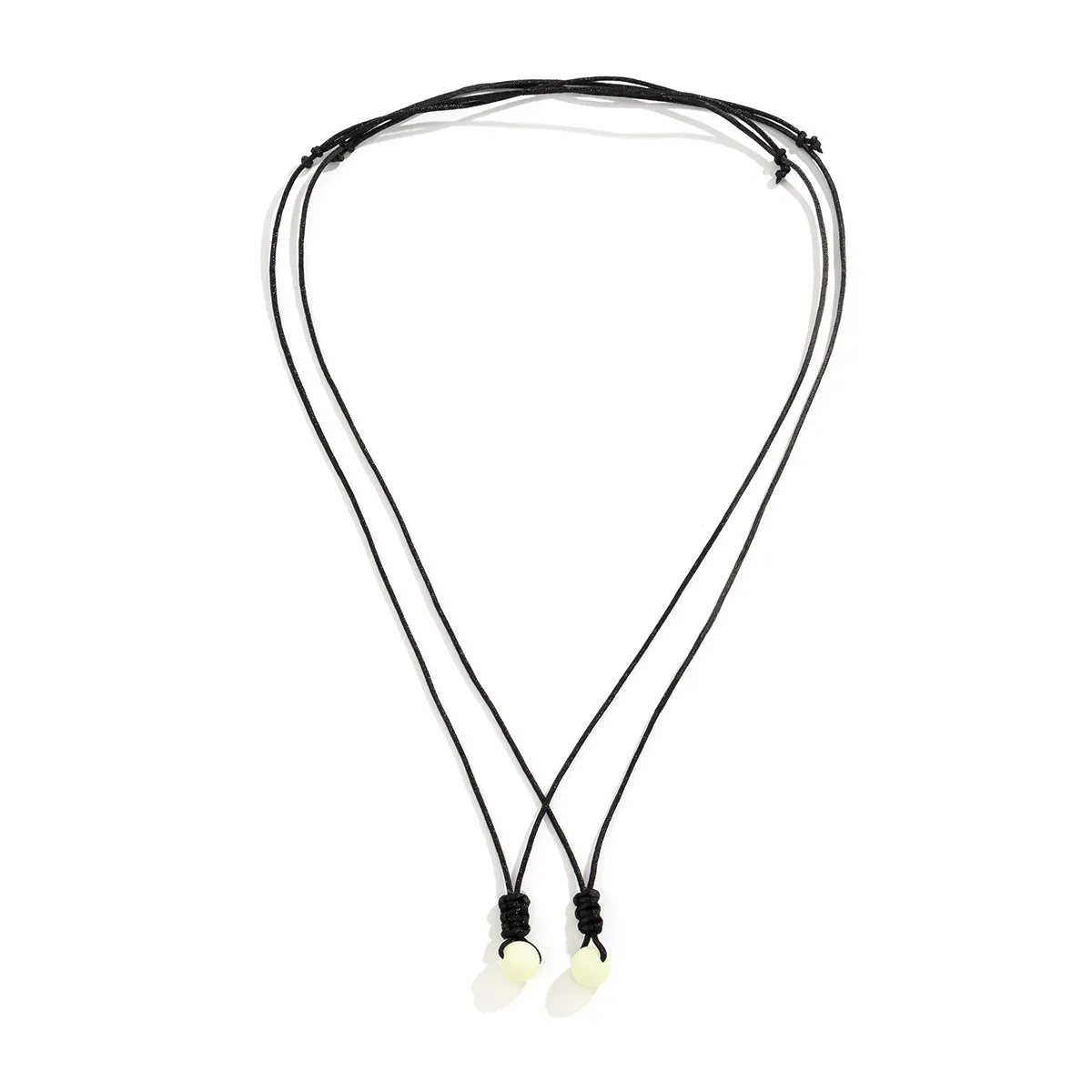 Simple And Fashionable Double-layer Wax Thread Adjustable Necklace