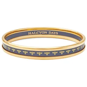 Skinny Bee Navy & Gold Enamel Bangle