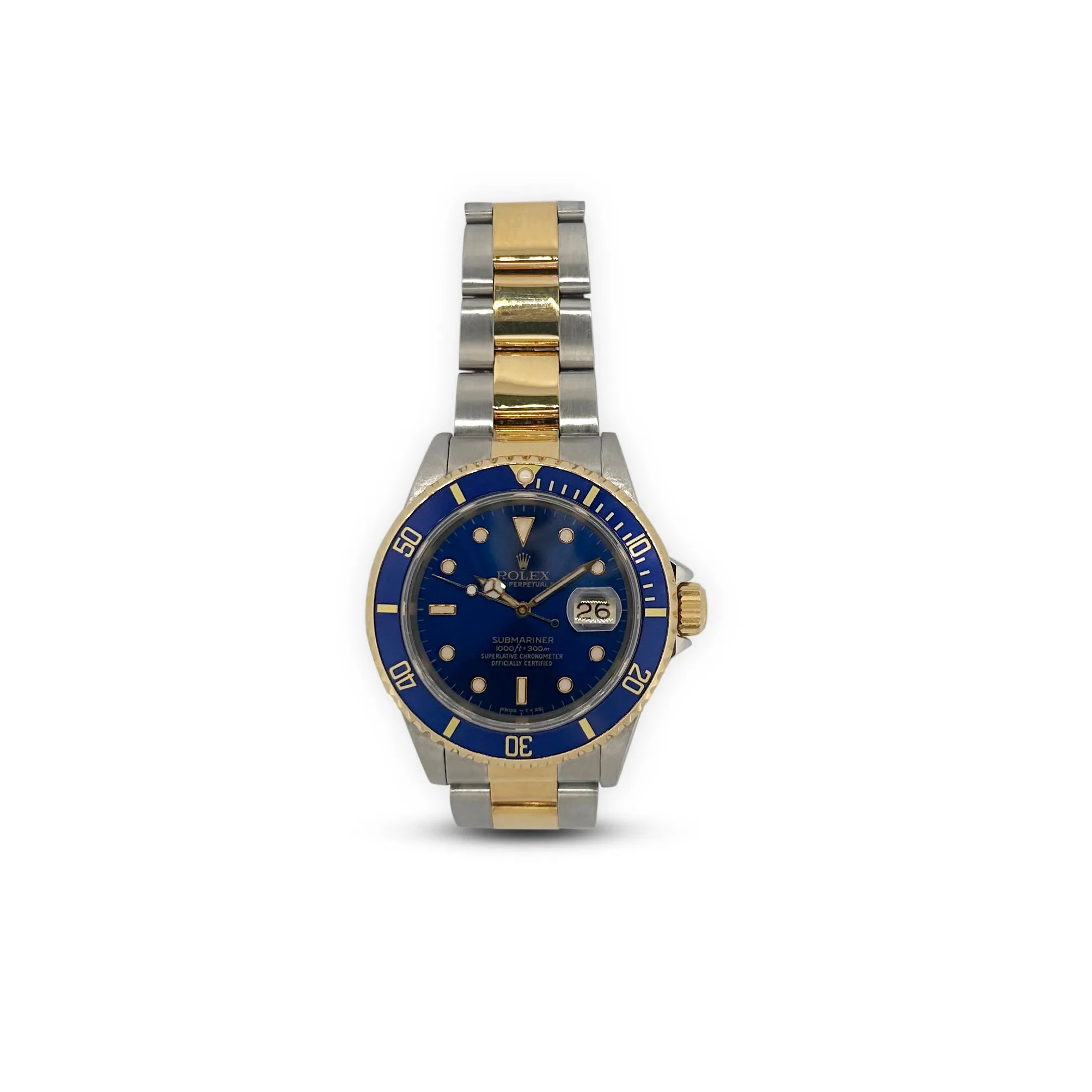 Sold! Rolex Two-Tone Submariner Date "Bluesy" 40mm Stainless Steel & Gold 1989 Watch