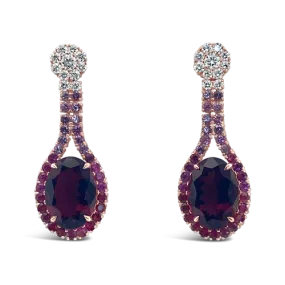 Spinels, Rubies, Pink Sapphires & Diamond Earrings