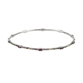 Sterling Silver & 18K Gold Amethyst Bangle