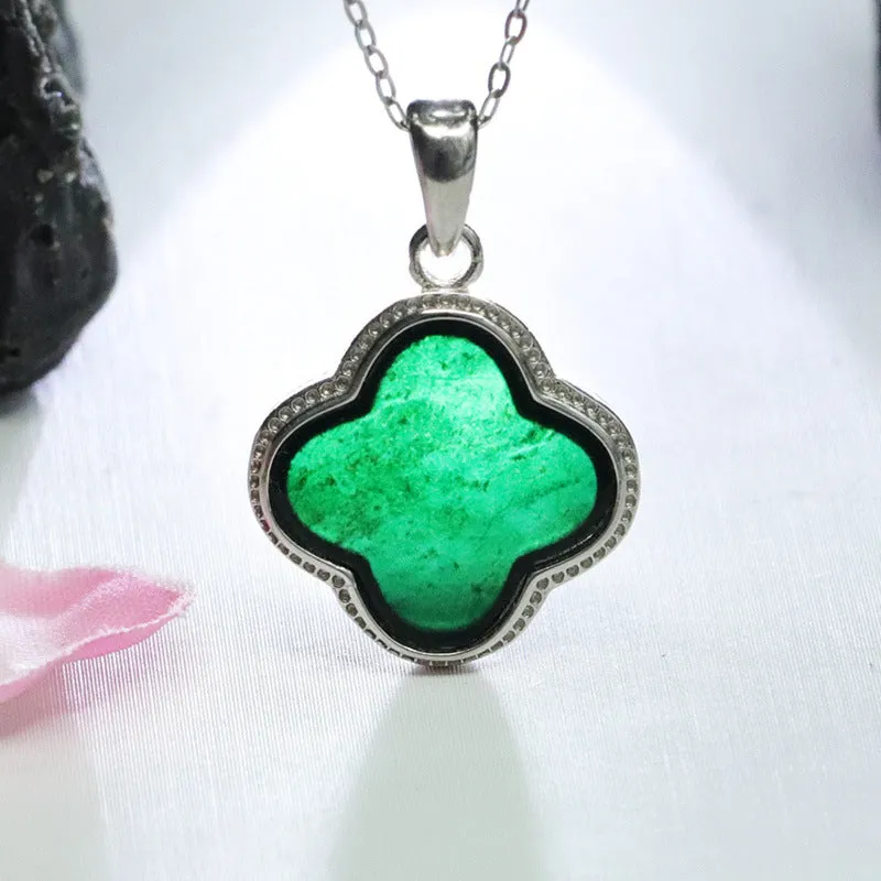 Sterling Silver Jade Clover Necklace - Fortune's Favor Jewelry