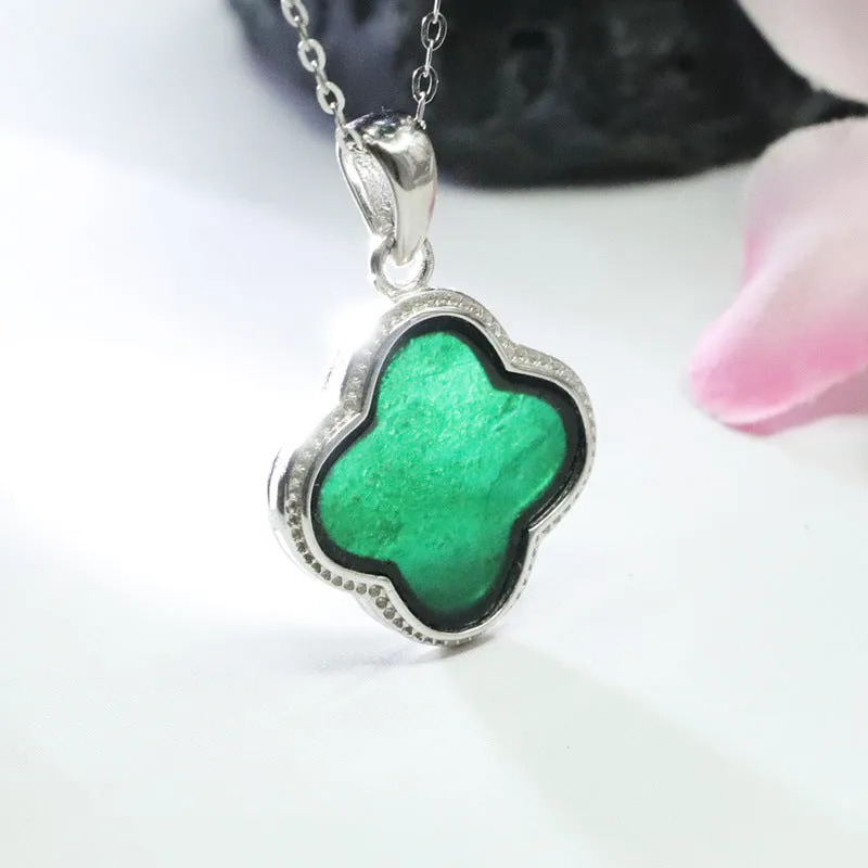 Sterling Silver Jade Clover Necklace - Fortune's Favor Jewelry