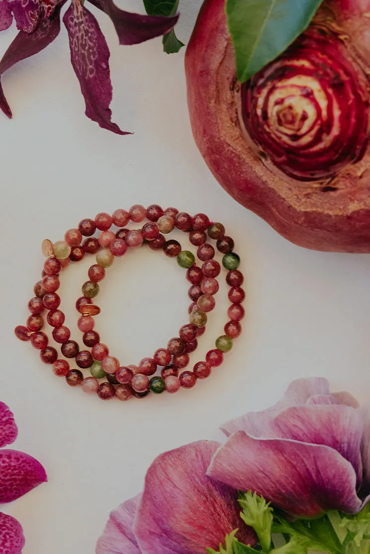 Stretchy Bracelet  - Pink Tourmaline