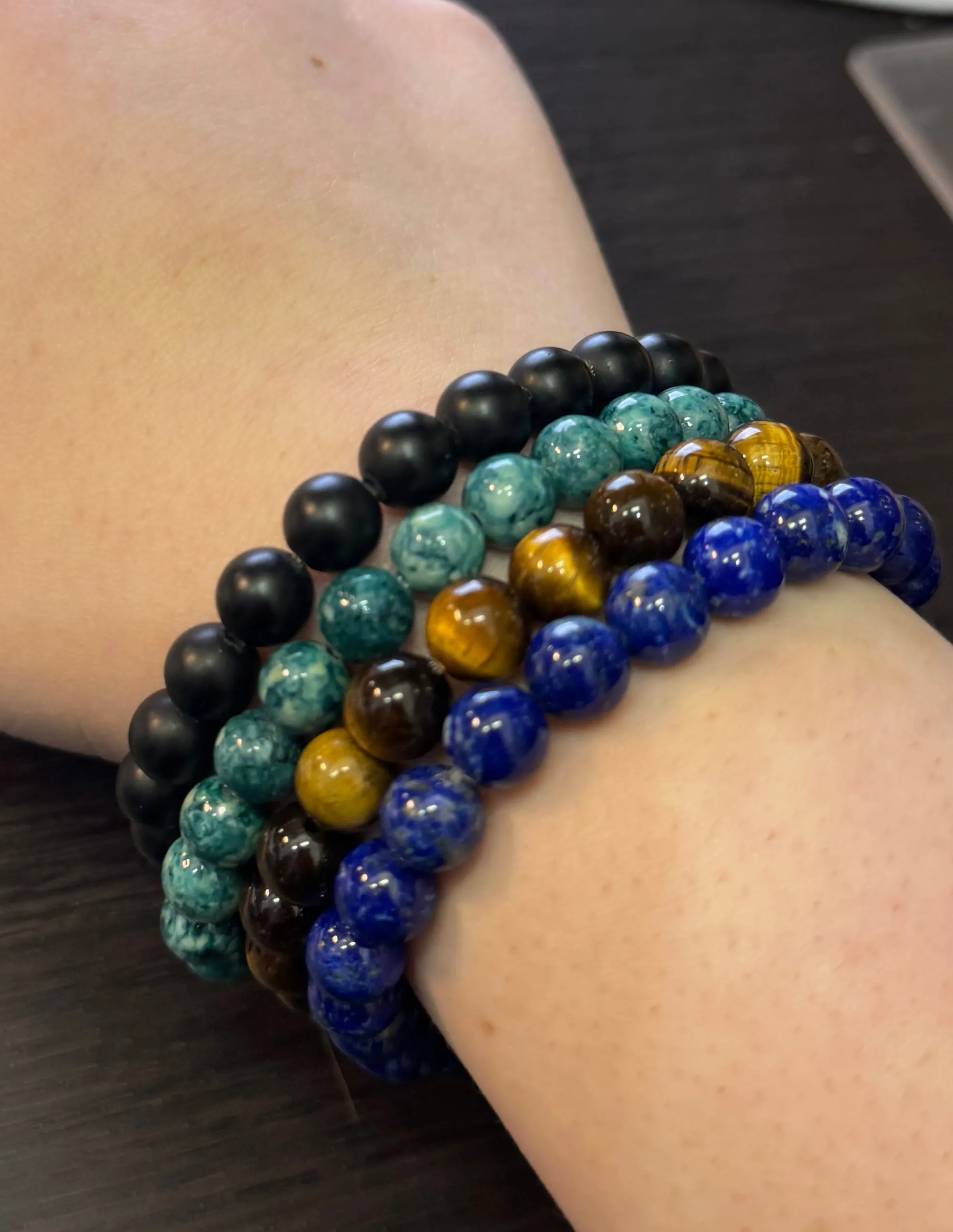 Stretchy Malachite Beaded Bracelet