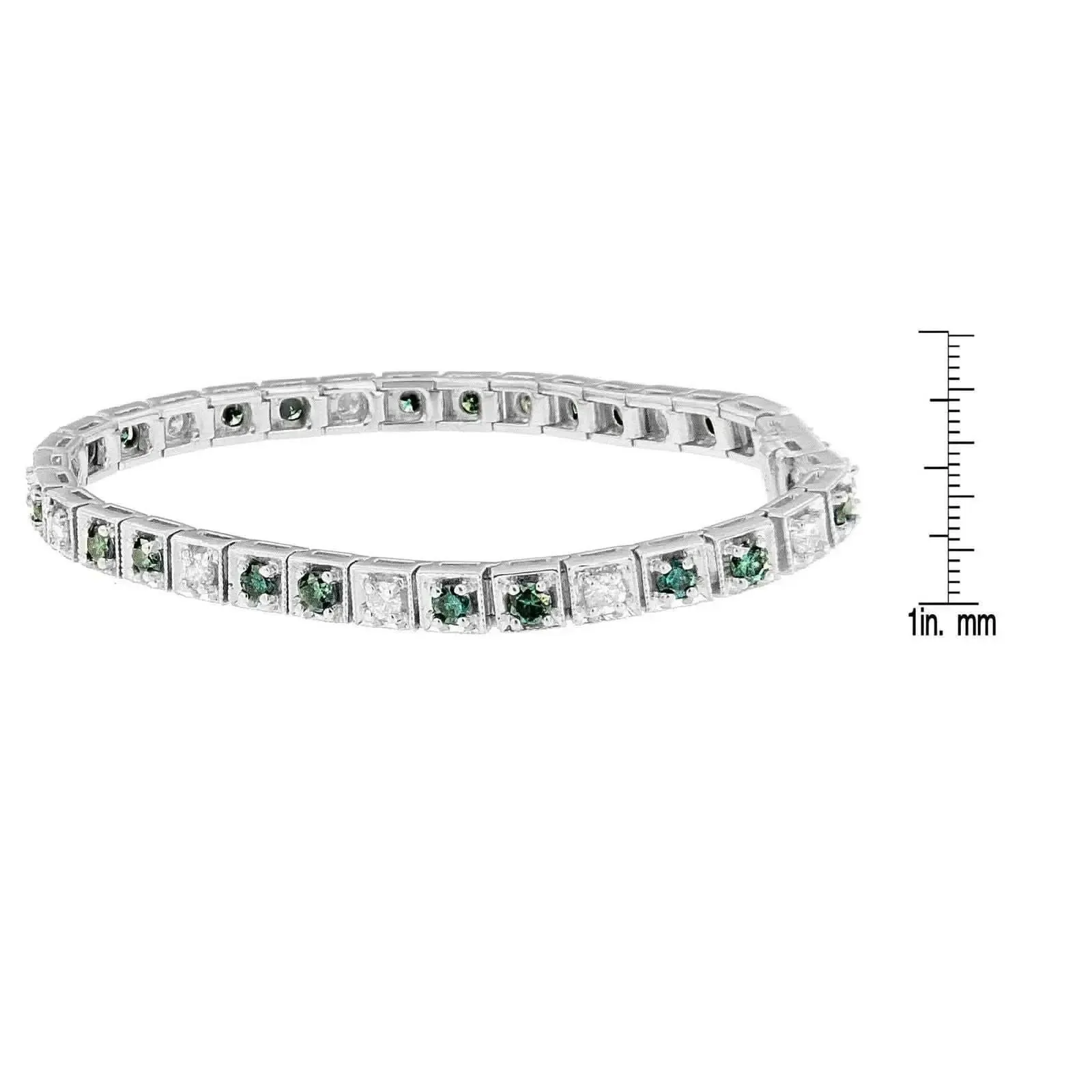 Stunning 14K White Gold Blue Diamond Bracelet with 4.75 CTT for Sophisticated Elegance