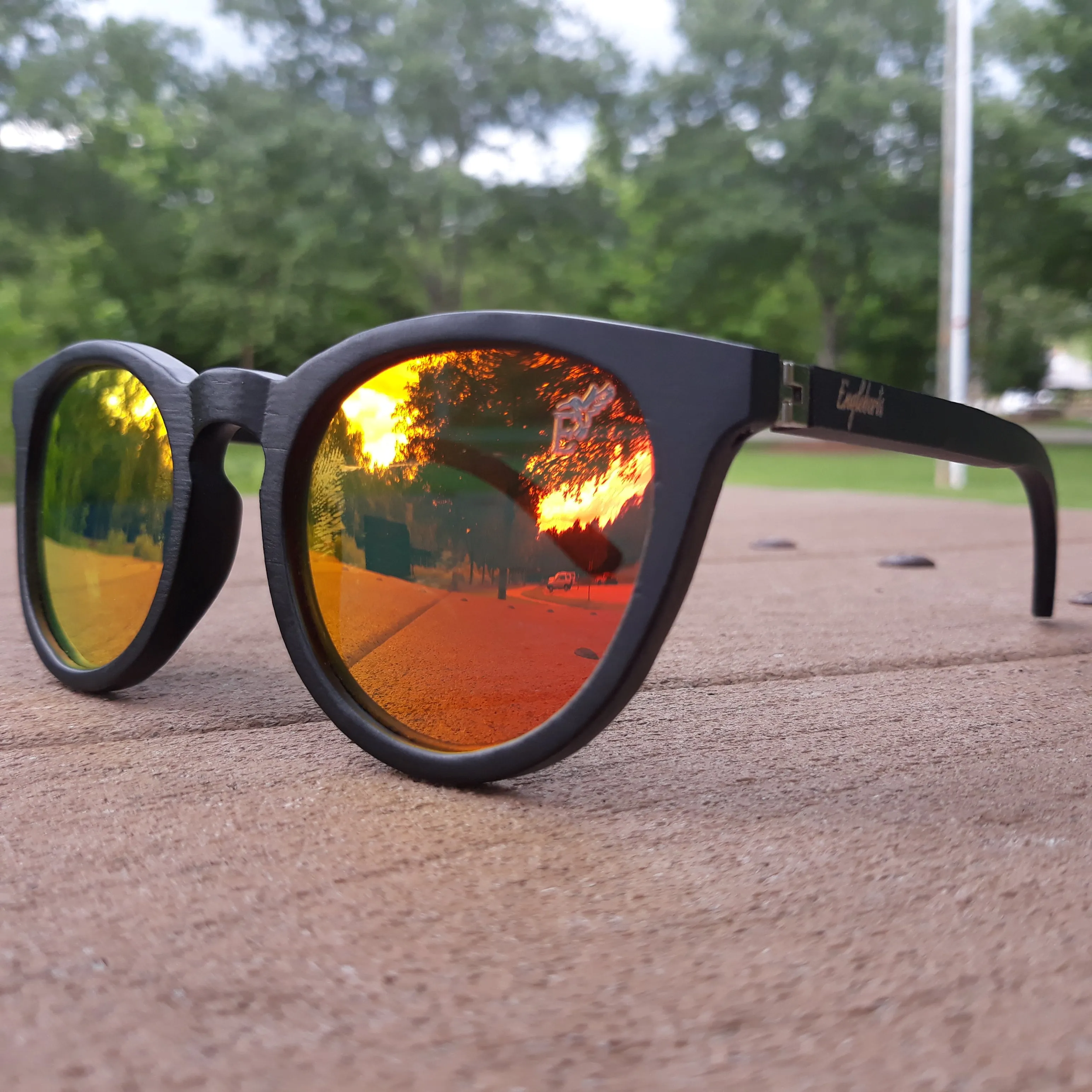 Sunset Mirror Polarized Shades: Black Bamboo Edition