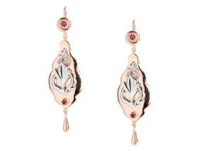 Tagliamonte Long Two-Tone Ruby Pierced Drop Earrings