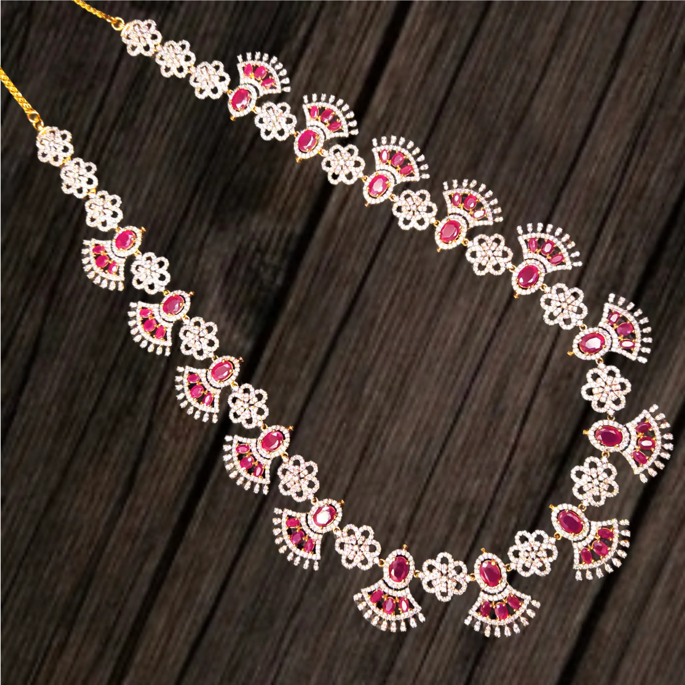 The Classy Ruby Haram Adorned with American Diamonds by ASP Fashion Jewellery