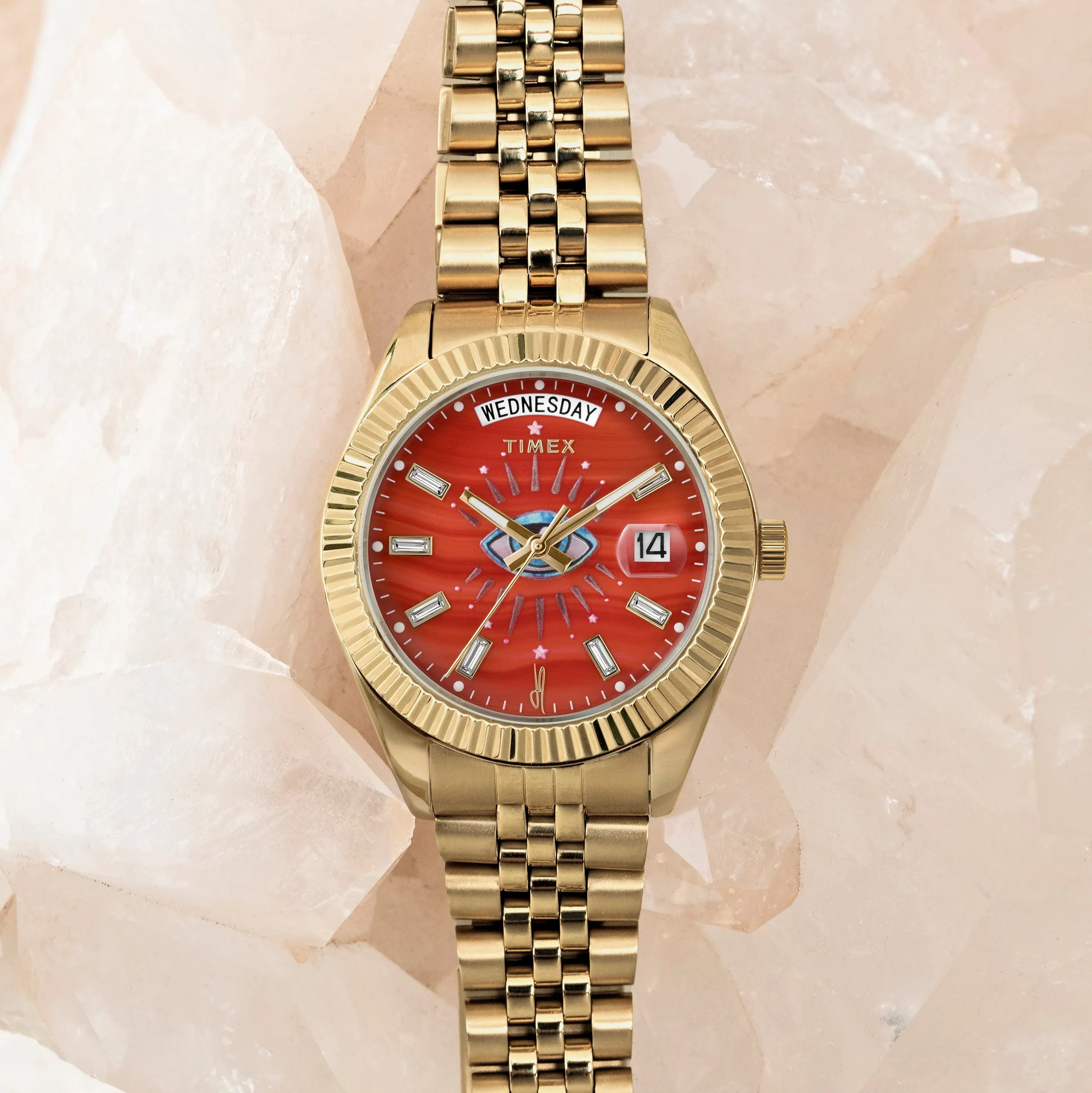 TIMEX X JA LEGACY GOLDEN EYE WATCH RED AGATE