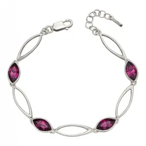 Twist Navette Amethyst Crystal Bracelet B5210M