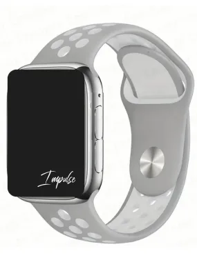 Two Tone Silicone Watch Band - Grey White