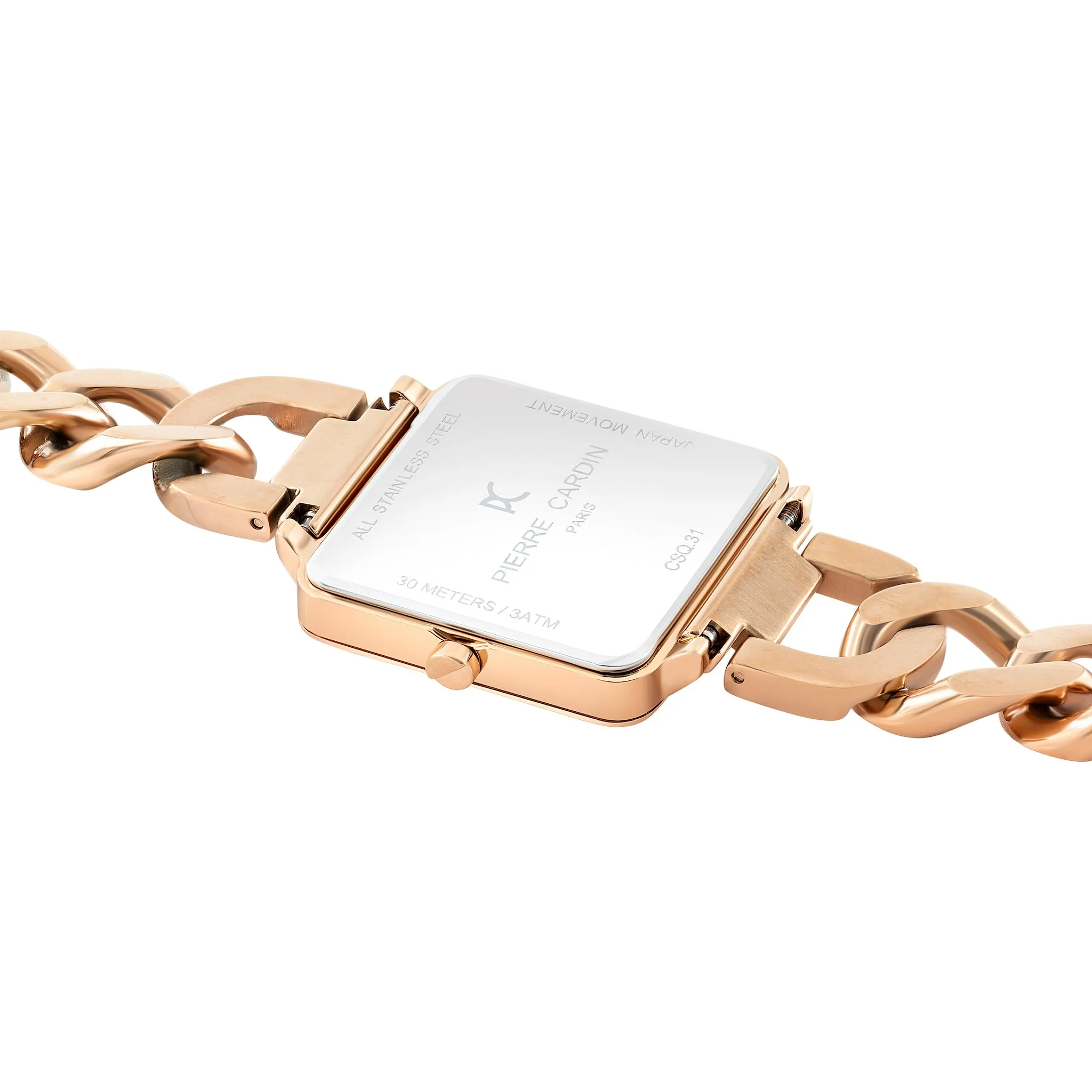 Vendôme Rose Gold Watch with Chain Metal Strap