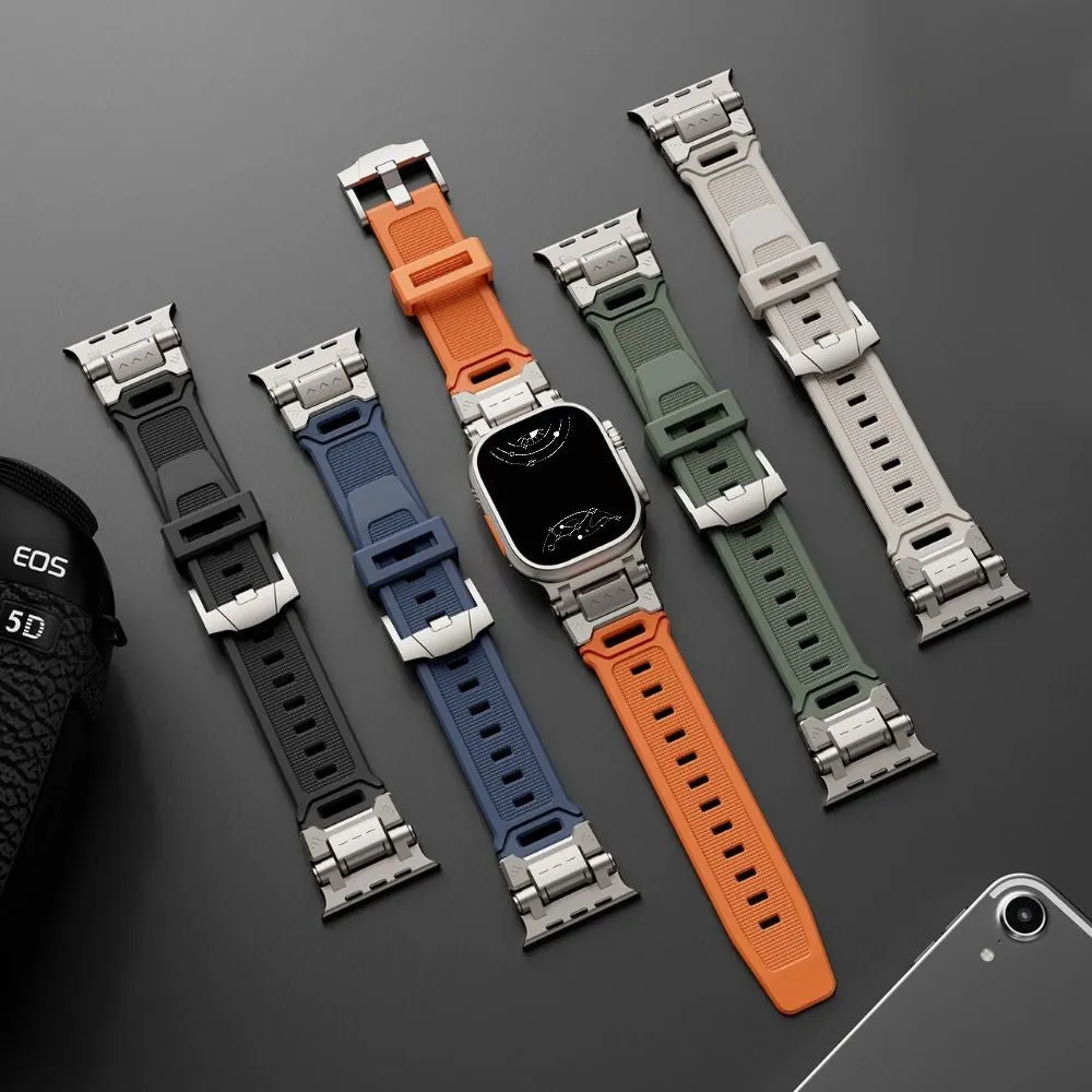 Venio Silicone Rugged Metal Band