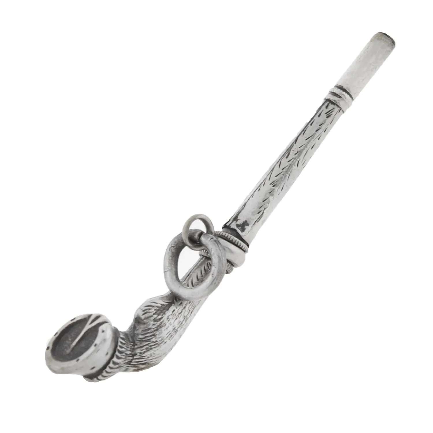 Victorian Sterling Equestrian Horse Leg Watch Key Pendant