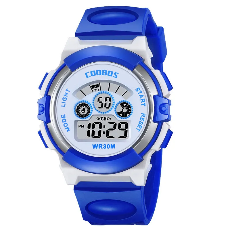 Watch Korean Fashion Electronic Watch Luminous Boys and Girls Multi-Functional Waterproof Student Sport Watch